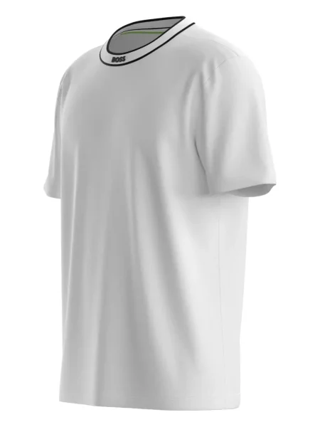 Gulerat tricou Boss cu dungi alb