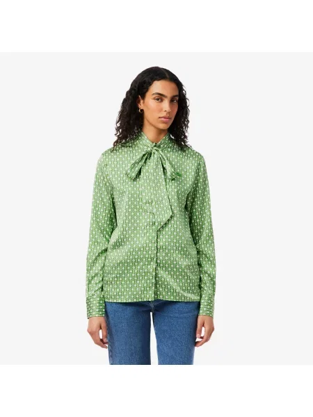 Lacoste Koszula Ze Wzorem Regular Fit zielona
