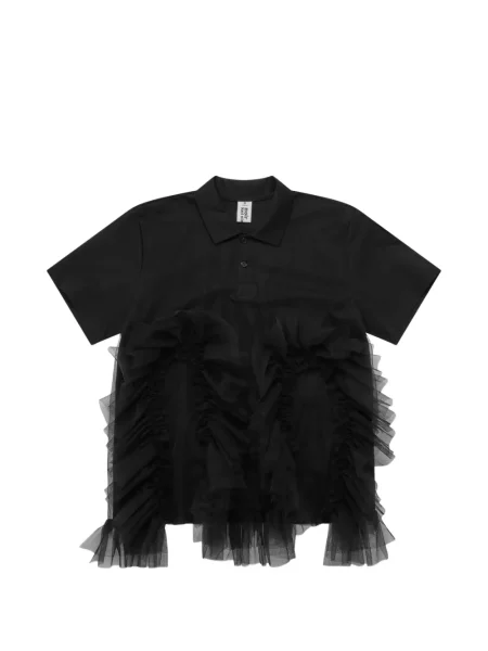 Koszula Noir Kei Ninomiya z falbankami tiulowa czarna