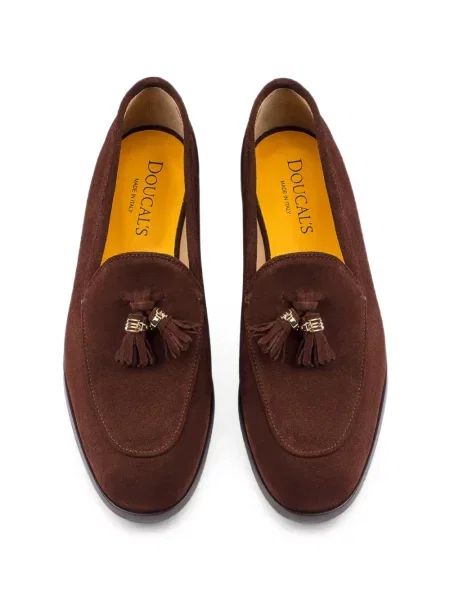 Pantofi loafer Doucal's din piele de căprioară maro