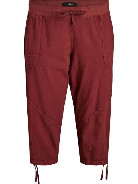 Zizzi Pantaloni Jeasy cranberry roșu