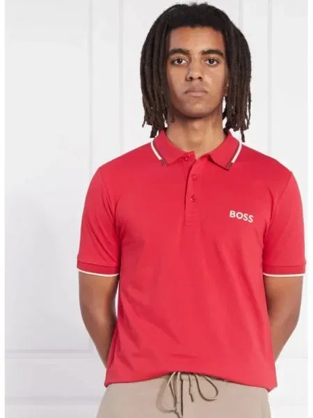BOSS GREEN Polo Paddy Pro | pique roșu