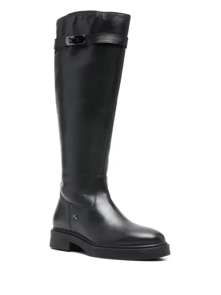 Botine Keys cu cataramă cu bretele negru