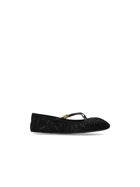 Satynowe balerinki Dolce And Gabbana czarne
