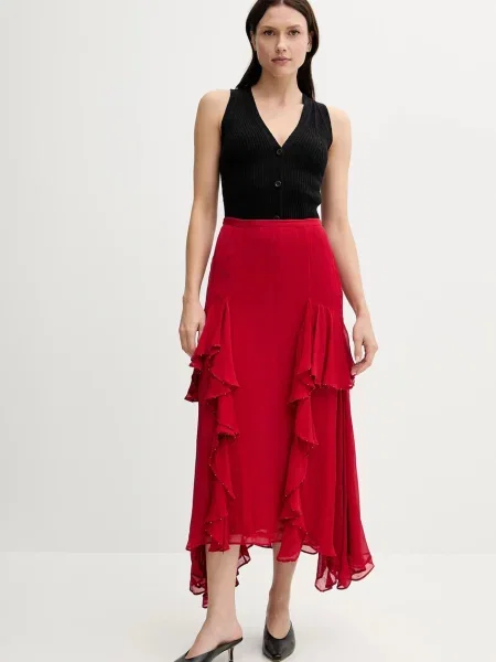 Hoss Intropia spódnica maxi rozkloszowana czerwony