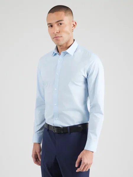 JACK & JONES Košeľa JWHJOSEPH námornícka / pastelovo modrá