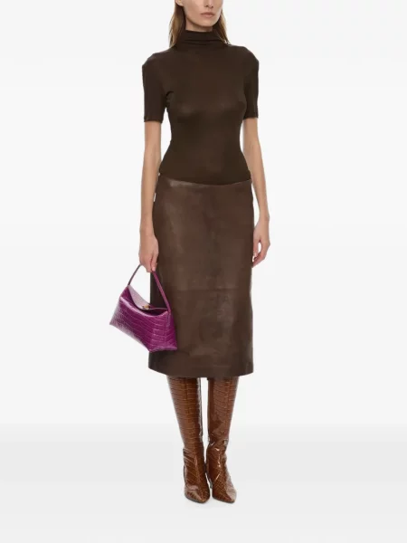 Rochie midi Christopher Esber din piele maro