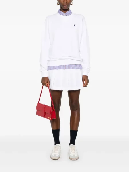 Fleecové zúžené polotričko Polo Ralph Lauren s výšivkou černé