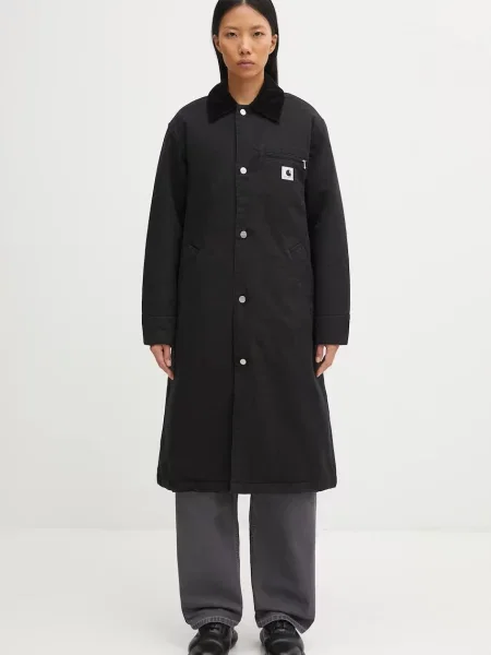 Carhartt WIP geacă jeans W Webster Coat de tranziție negru