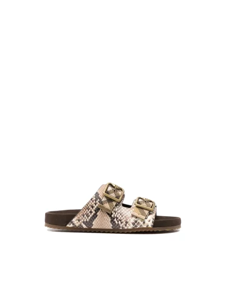 Klapki Burberry skórzane brązowe