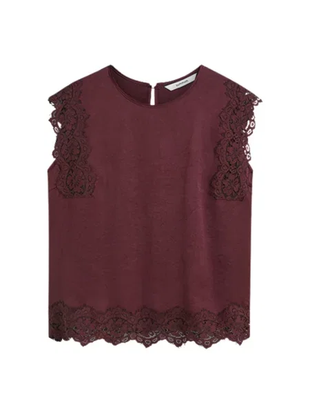 Jedwabny top Summum Woman casual czerwony