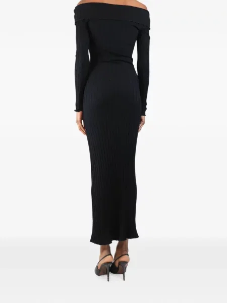 Rochie maxi Simon Miller cu umerii deschiși negru