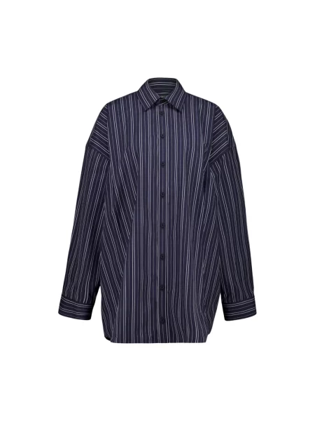 Koszula Balenciaga w paski niebieska