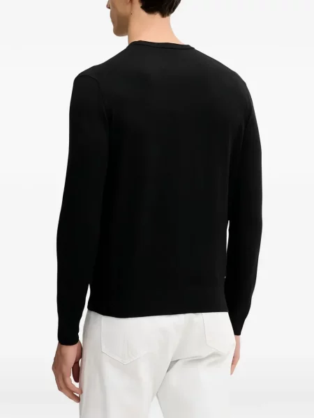 Pulover Benetton cu decolteu rotund negru