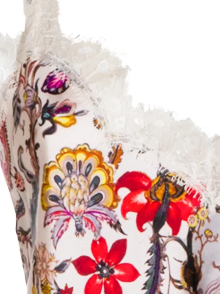 Bluză Roberto Cavalli cu model floral din dantelă