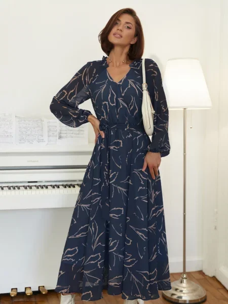 Сукня міді Dressa шифон синій