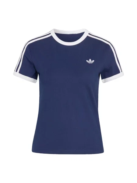 ADIDAS ORIGINALS Tricou 3 STRIPES SLIM albastru închis alb