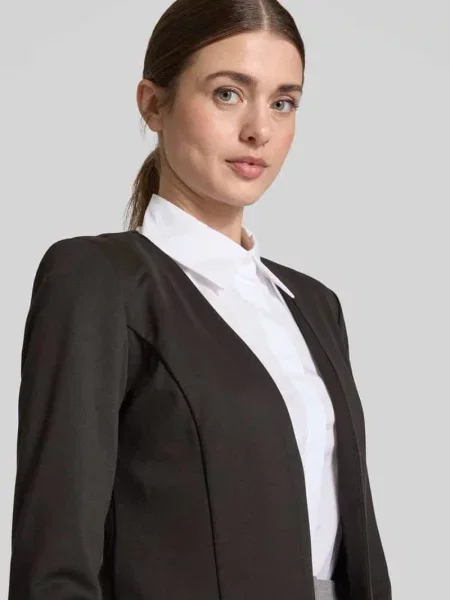 Żakiet o kroju regular fit z przodem bez zapięcia model ‘KATE’ Ichi czarna
