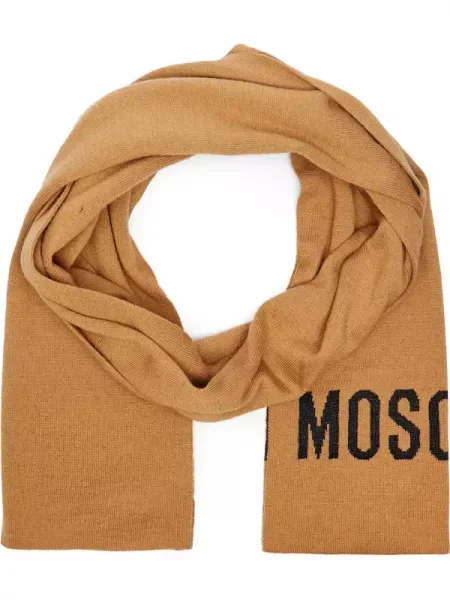 Moschino Șal cu adaos de lână maro