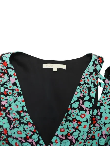 Rochie maxi Maje cu model floral de costum negru
