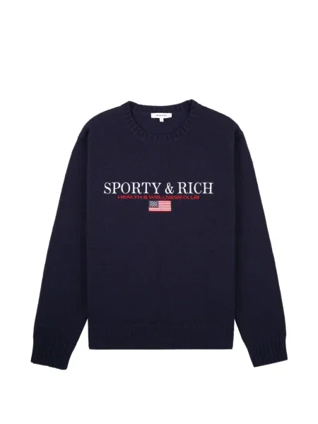 Grafic hanorac crewneck Sporty & Rich albastru