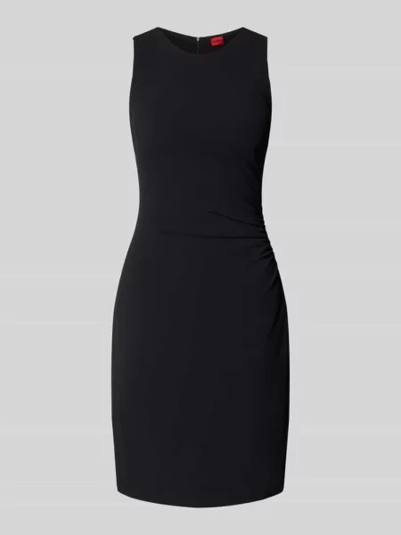 Taliowana sukienka biznesowa z marszczeniem model KENDELA' Hugo czarna