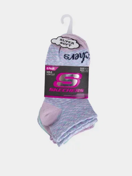 Skechers Low Cut Super Soft 6 Pair 25 Набір шкарпеток Для дівчаток рожевий