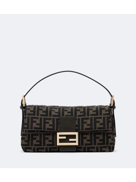 Geantă Fendi din canvas maro
