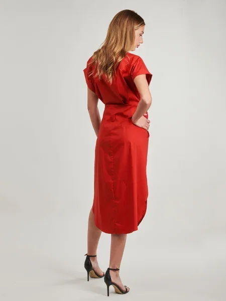 Krátke oblekové mini šaty Lauren Ralph Lauren s krátkymi rukávmi červená