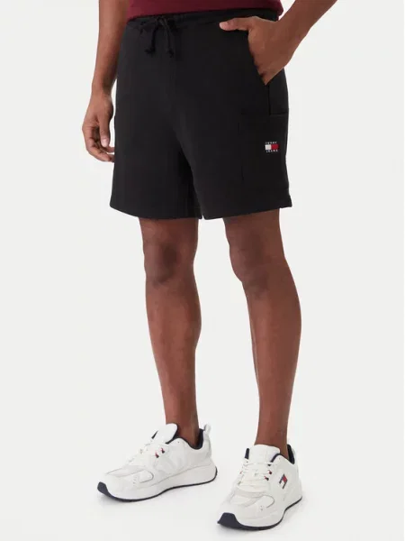 Tommy Jeans Badge Cargo Shorts Black negru