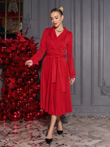 Сукня міді ISSA Plus червоний