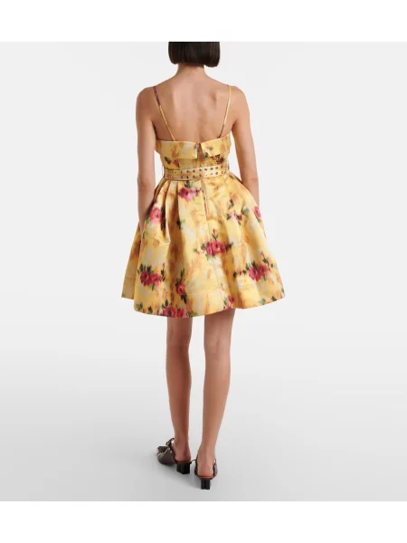Rochie Ganni din satin cu imagine galben