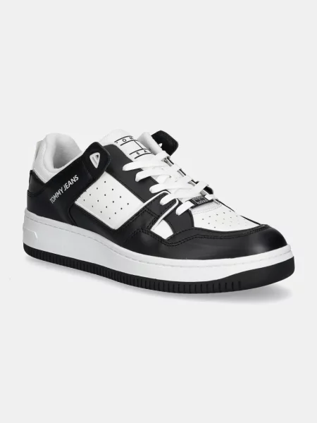 Маратонки Tommy Jeans TJM BASKET RETRO CUPSOLE WL черно бяло