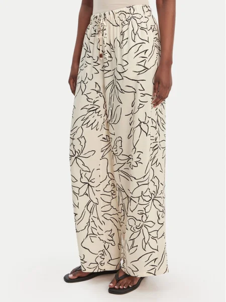 Seafolly Szövet nadrág Hothouse Flowers Wide Leg bézs