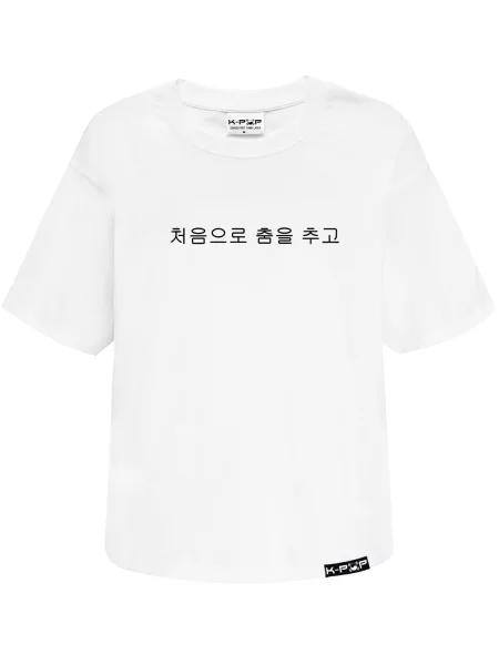 K-pop Tričko Oversize' bílá