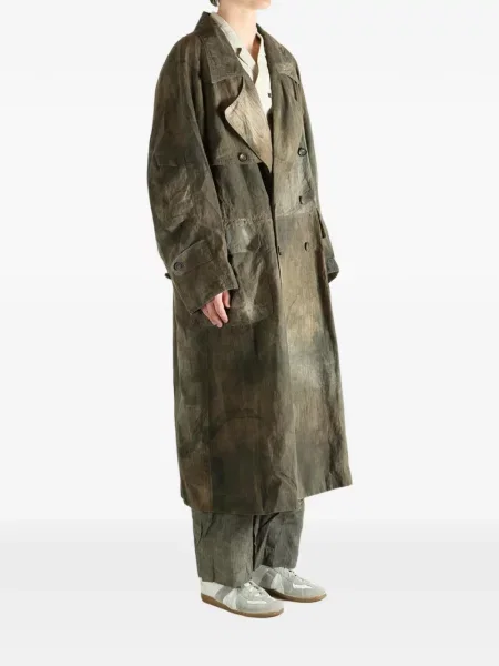 Dvouřadý kabát Ziggy Chen zelený