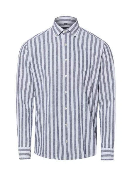 Nils Sundström koszula casual z lnem Mężczyźni Modern Fit S czarny