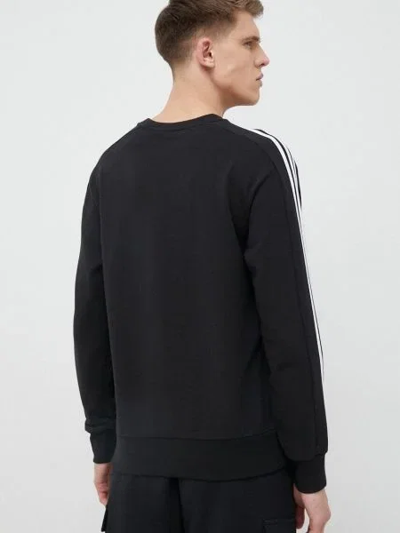 Hanorac Adidas cu dungi din material terry negru