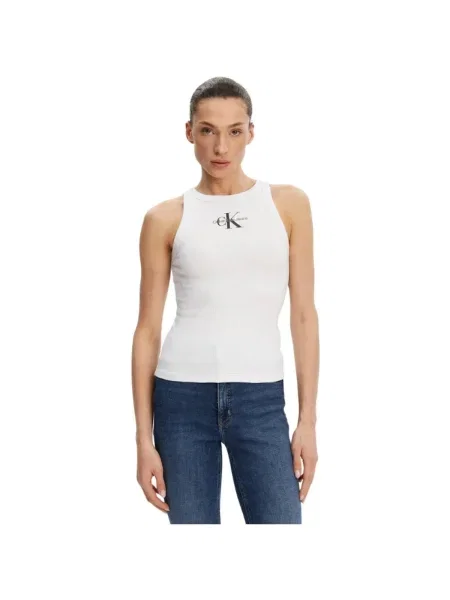 Tank top Calvin Klein Jeans Monologo Rib Tank Top White XS biela