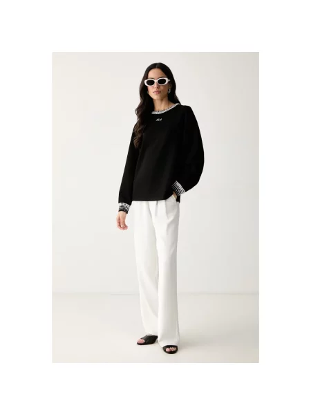Dzianinowa bluza Karl Lagerfeld czarna