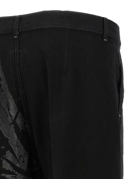 Blugi Rick Owens cu franjuri negru