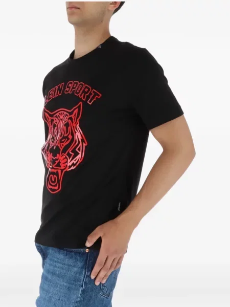 Tricou sport Plein Sport cu imagine cu dungi de tigru negru