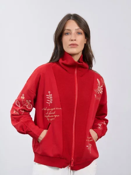 Свитер Ricamare красный