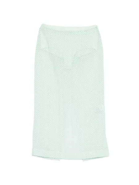Fustă midi Patrizia Pepe din organza verde