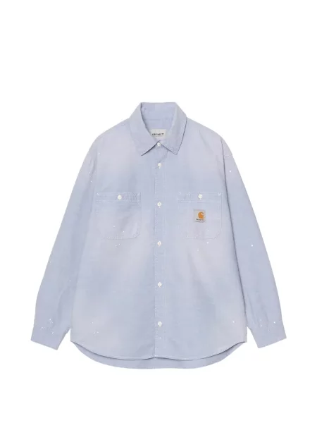 Cămașă Carhartt Wip cu autograf albastru
