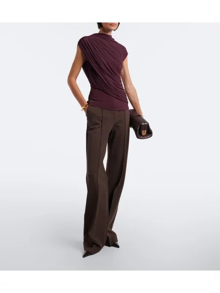 Top Tove din jerseu drapat violet