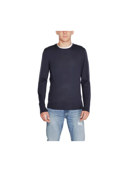 Sweter Calvin Klein wełniany niebieski
