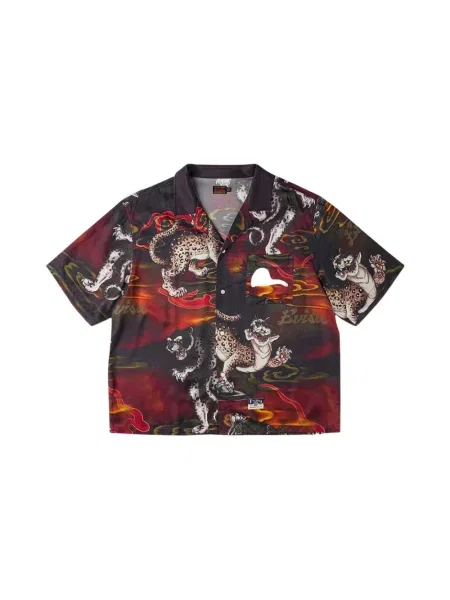 Koszula Evisu z nadrukiem w panterkę