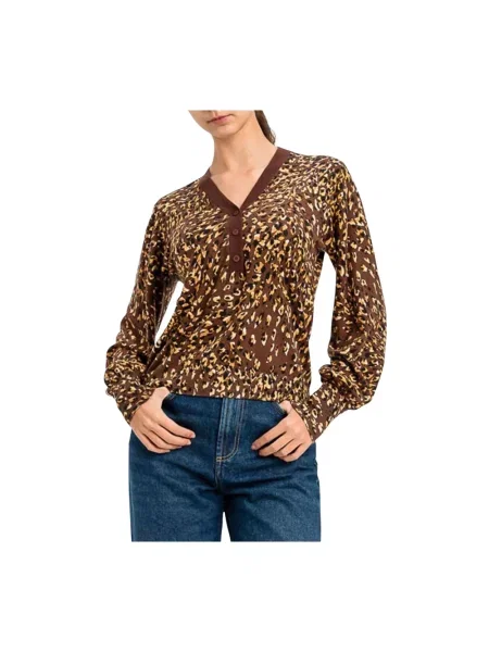 Sweter Twinset brązowy