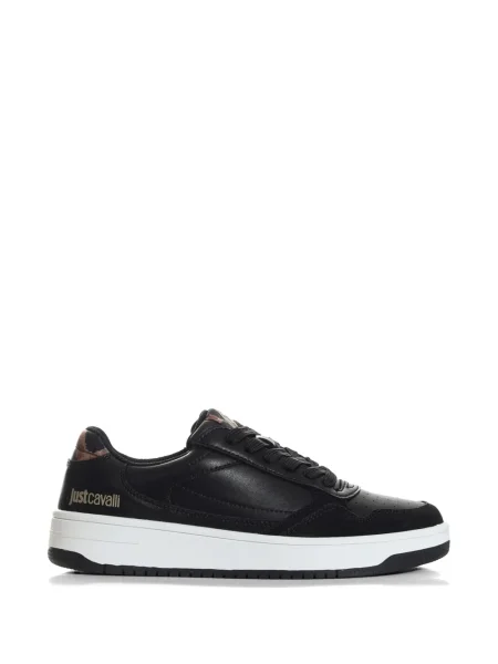 Sneakerși Just Cavalli cu autograf negru